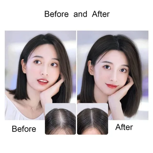 Vista 4 de 100 % real de cabello humano con parte lateral media, 11 pulgadas para mujer, cabello humano real sin flequillo, para mujeres con cabello