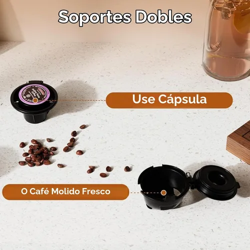 Vista 2 de COWSAR Mini cafetera de una sola porción para cápsulas K-CUP y café molido