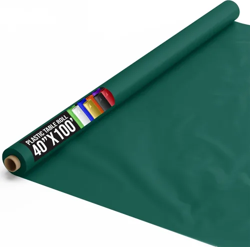 Vista 42 de Exquisito rollo de mantel de mesa de plástico aqua de Party Solids 4 piezas 40" X 300' Rollo de mantel de mesa de plástico - Rollos de mantel