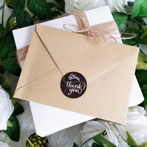 Vista 5 de Supla 150 juegos de tarjetas de agradecimiento con sobres, calcomanías de agradecimiento a granel, 6 diseños de pizarra floral de agradecimiento