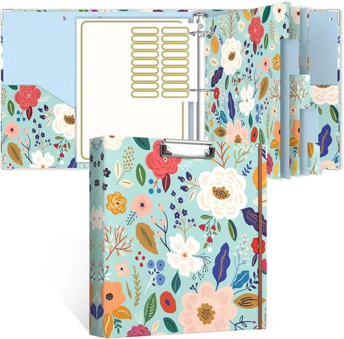 Vista 24 de Rouidr Carpeta de 3 anillos con portapapeles, 1 pulgada, 8.5 x 11 pulgadas, tamaño carta, carpetas organizadoras con pestañas divisorias y fundas