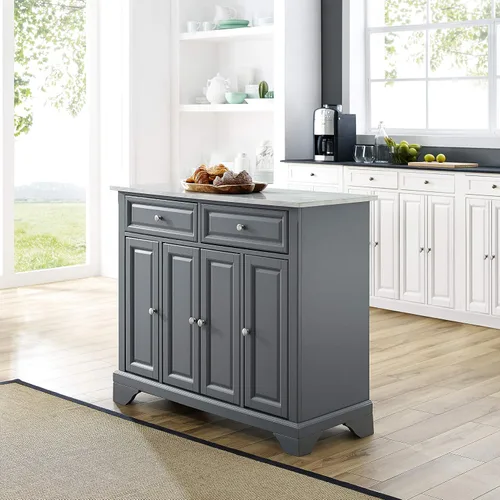 Vista 10 de Crosley Furniture Avery - Isla de cocina, estantes de almacenamiento