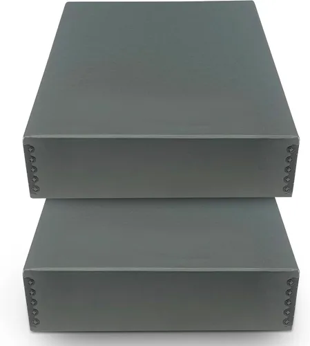 Vista 15 de Golden State Art, Caja de almacenamiento para archivos, Caja de almacenamiento de museo sin ácidos con tapa frontal y bordes de metal para guardar