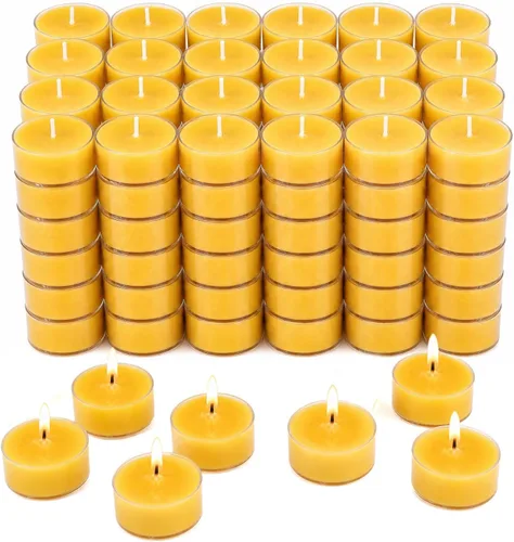 Vista 9 de DEYBBY Velas de té de cera de abeja natural sin perfume, paquete de 10