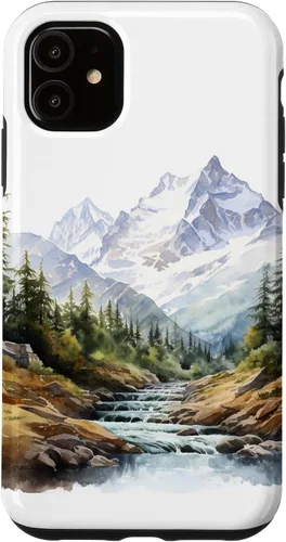 Vista 8 de Funda para iPhone 11 Pro acuarela montañas paisaje