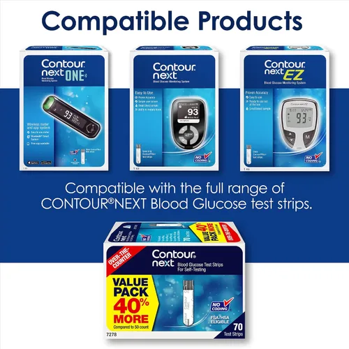 Vista 5 de CONTOUR NEXT ONE Sistema de monitoreo de glucosa en sangre Kit todo en uno para la diabetes