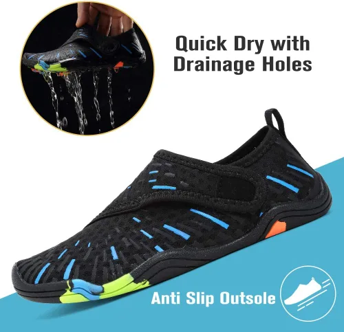 Vista 5 de Zapatos acuáticos para niños y niñas, suela ligera y cómoda, fácil de caminar, calzado acuático y deportivo antideslizante