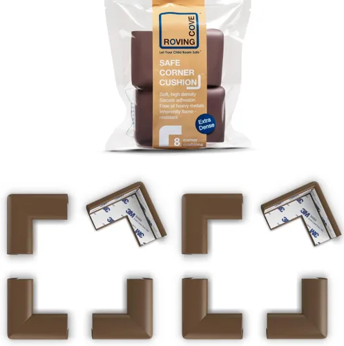 Vista 19 de Roving Cove HeftyFit - Protector de esquina para bebé (4 esquinas grandes), protectores de goma suave de espuma de goma para muebles, adhesivo 3M
