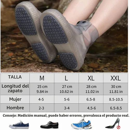 Vista 2 de SooGree Fundas impermeables para botas de lluvia, protectores de silicona para zapatos, control de arena, antideslizantes, plegables, reutilizables
