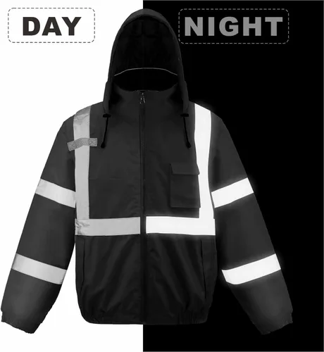 Vista 2 de caparazon Class4 - Chaqueta bomber resistente a la intemperie de alta visibilidad con forro acolchado integrado