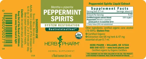 Vista 13 de Herb Pharm Extracto líquido de Peppermint Spirits: Apoyo a la digestión de hierbas orgánicas Tintura de piperita de Mentha Absorción rápida