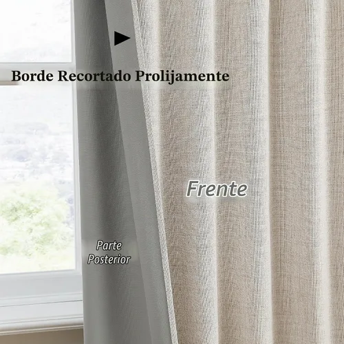Vista 5 de RAIN CITY 2 paneles de cortinas extra anchas de 96 pulgadas de largo, de Beige