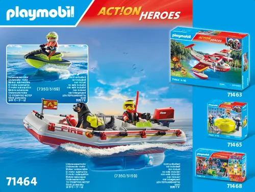 Vista 5 de Playmobil Bote de Bomberos con Scooter Acuático