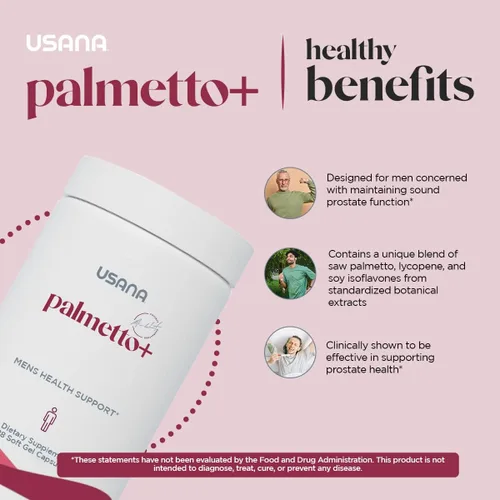 Vista 4 de USANA Palmetto Plus Saw Palmetto Suplemento de próstata para hombres - (28 cápsulas por envase) - Tamaño de la porción: 1 cápsula