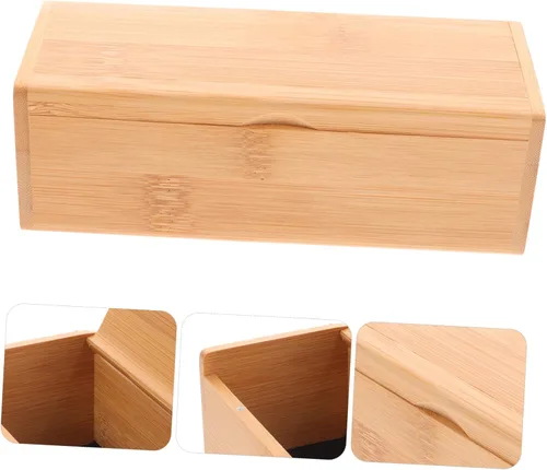 Vista 7 de SEWACC Caja decorativa para recuerdos, para manualidades, baúl de joyería, baratijas, organizador de baratijas, tapa de contenedor de madera