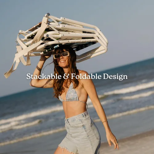 Vista 2 de Silla de playa Praia, extremadamente ligera y duradera, plegable, fácil de usar, transportar, retro, césped, perfil bajo, cómoda, minimalista, larga