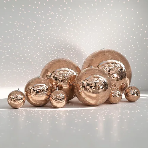 Vista 33 de Yescom Juego de 8 bolas de discoteca de 7/12/16/20/24 pulgadas, bolas de espejo surtidas, decoración de vidrio para colgar para fiestas de los años