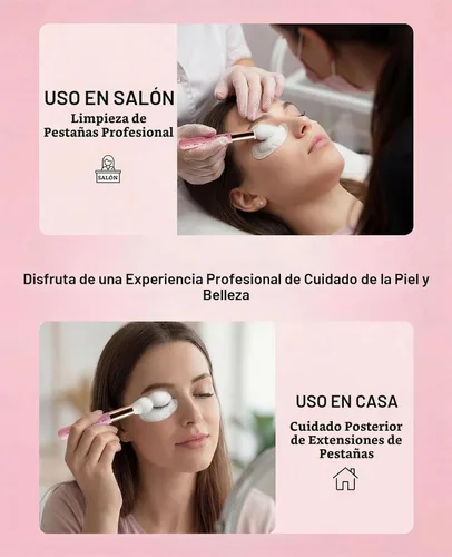 Vista 4 de Kit de champú para extensiones de pestañas, limpiador de extensiones de pestañas, limpiador de pestañas, kit de limpieza de pestañas para racimo