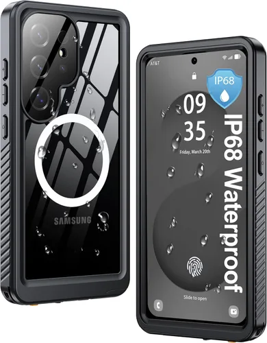 Vista 27 de ANTSHARE Funda impermeable IP68 para Samsung Galaxy S24 Ultra, compatible con MagSafe, protector de pantalla y lentes integrado, protección