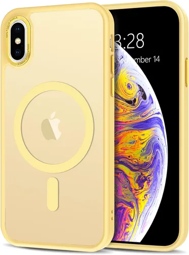 Vista 110 de Anuck - Funda magnética para iPhone 11 compatible con MagSafe, carcasa trasera mate translúcida dura, borde de TPU, delgada, resistente a impactos