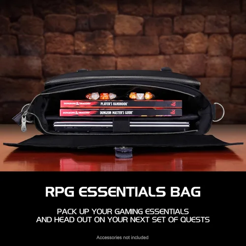 Vista 4 de ENHANCE Collector's Edition RPG Player's Essentials DND Bolsa - Bolsa de mensajero con exterior Dragon Hide que cabe de 2 a 4 libros, carpetas