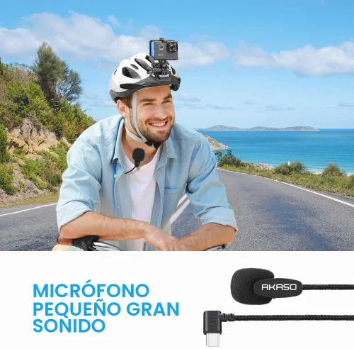 Vista 7 de AKASO Micrófono externo Brave 7/Brave 8/Brave 6 Plus solo cámara de acción (puerto tipo C)