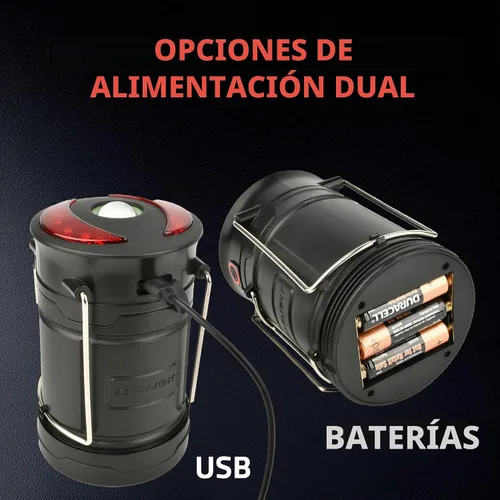 Vista 6 de GearLight Linterna de camping recargable, 2 linternas LED portátiles con base magnética y gancho plegable para uso de emergencia o campamentos, kit