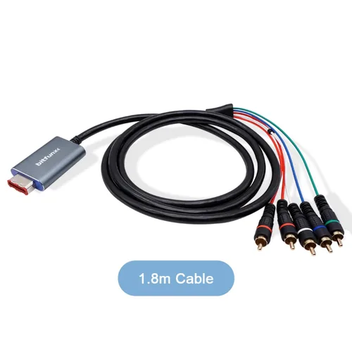 Vista 5 de BITFUNX Adaptador de cable de componentes NGC Soporta video componente (3RCA) y cable de audio (2RCA), adaptador de videojuegos Plug & Play sin