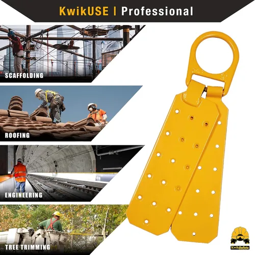 Vista 8 de KwikSafety - Charlotte, NC - GATOR [COMBO] Anclaje de techo reutilizable temporal + conjunto de cuerda de línea de vida vertical de 50 pies, probado