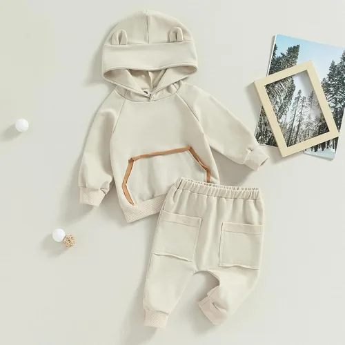 Vista 2 de Ropa de bebé niño 6 12 18 24M Conjunto de pantalones de manga larga sudadera de contraste Otoño Invierno Trajes para bebés