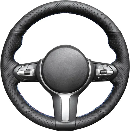 Vista 17 de MEWANT - Funda para volante de automóvil cosida a mano de Athsuede para BMW F87 M2 F80 M3 F82 M4 M5 F12 F13 M6 F85 X2 X5 M F86 X6 M F33 F30 M