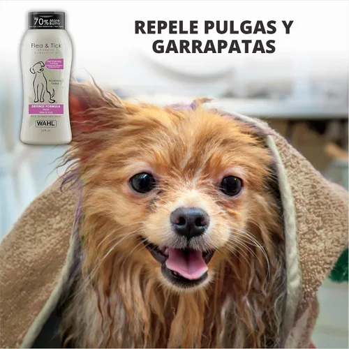Vista 3 de Wahl USA - Champú repelente de pulgas y garrapatas para perros, romero