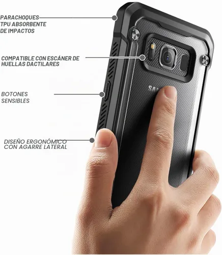 Vista 3 de SUPCASE - Carcasa para Samsung Galaxy S8, color negro