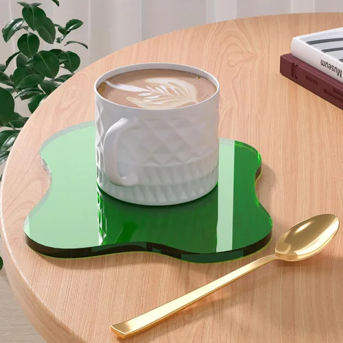 Vista 20 de Posavasos Decorativos de Acrílico, Posavasos Irregulares para Bar y Bebidas, Posavasos para Taza de Café con Forma de Nube Transparente, Perfecto