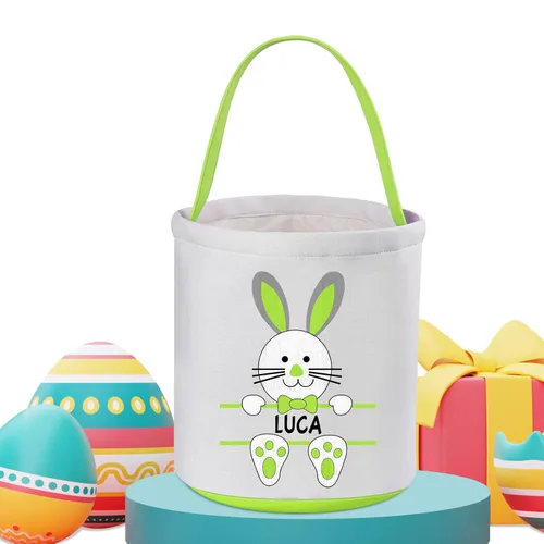 Vista 8 de Touber Cestas de Pascua para niños y niñas, cesta de Pascua personalizada, regalos de canasta de Pascua para niños, canastas de caza de huevos