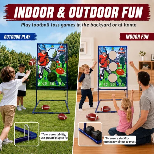 Vista 5 de Punieayi - Juego de lanzamiento de fútbol con 4 pelotas inflables, juegos de objetivo de lanzamiento de fútbol para niños de 8 a 12 años, juguetes
