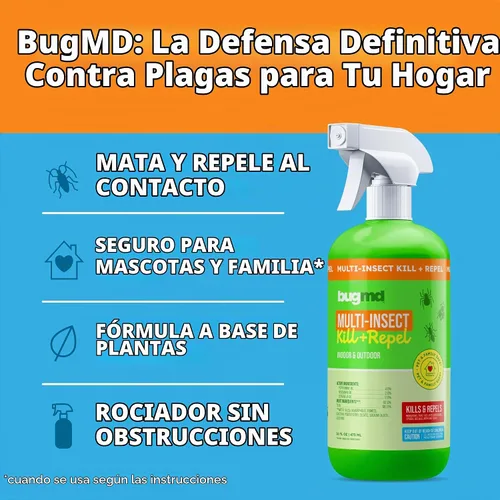 Vista 2 de BugMD Asesino y repelente de insectos seguro para mascotas Spray de aceite de menta para arañas, hormigas y cucarachas Spray de insectos