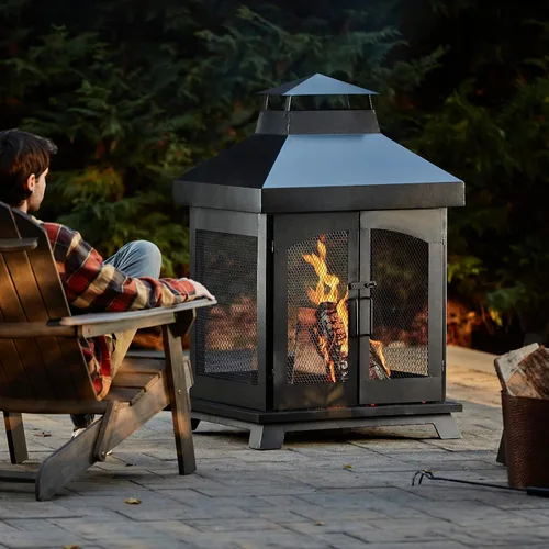 Vista 5 de Endless Summer Chimenea al aire libre de acero de leña de 45