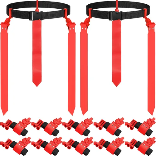 Vista 24 de Hungdao Cinturones y banderas de fútbol para 10/12 jugadores, cinturones de fútbol ajustables para niños, adolescentes, adultos, entrenamiento