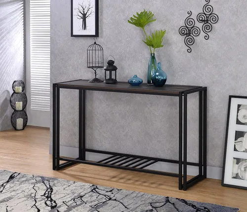 Vista 6 de Proman Products Santa Fe Sofá/Consola Mesa, Marrón Oscuro