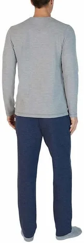 Vista 2 de Eddie Bauer Conjunto de pijama para hombre, cómoda camisa raglán y pantalones para dormir, Gris azul