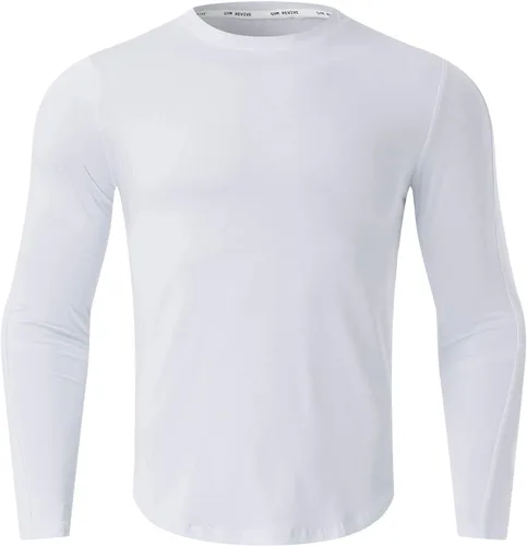Vista 77 de Camisas de compresión atléticas de manga larga para hombre, capa base, camisa de entrenamiento atlético, camisas de compresión, camisetas deportivas