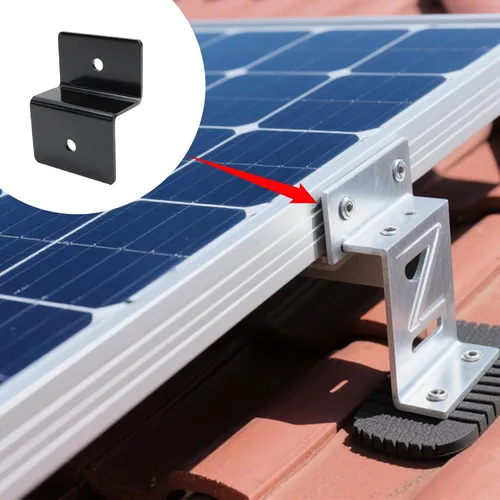 Vista 4 de KUMGROT Soportes de panel solar Z de 2.48 pulgadas, soportes de panel solar de aleación de aluminio para paneles solares, techo, caravana, barco