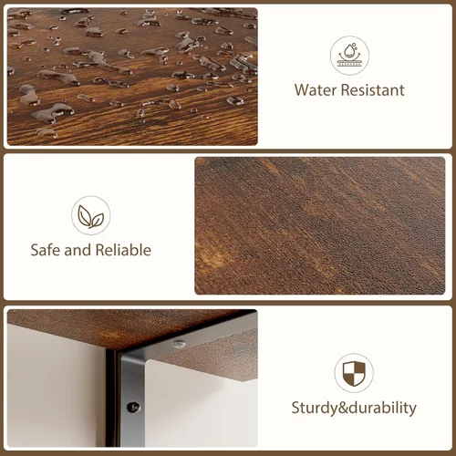 Vista 4 de Estante flotante para pared, estantes de 3 niveles de 24 x 31.5 pulgadas para pared de habitación para baño, dormitorio, inodoro, cocina, sala