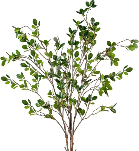 Vista 8 de Sggvecsy 43'' 2 Piezas Ramas de Ficus Artificiales Spray de Hojas Falsas Ramas de Eucalipto Verde Tallos de Vegetación Artificial Plantas de Ramitas