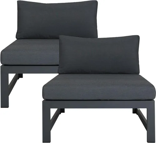 Vista 6 de RADIATA El sofá blanco de aluminio 2 pedazos sillas sin brazos al aire libre muebles de patio liquidación