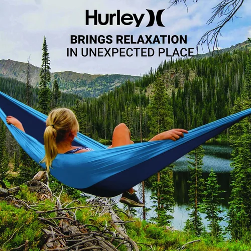 Vista 7 de Hurley Hamaca de camping Duo – Hamaca portátil para 2 personas para camping, hamaca resistente, tela de nailon de paracaídas – Accesorios de camping