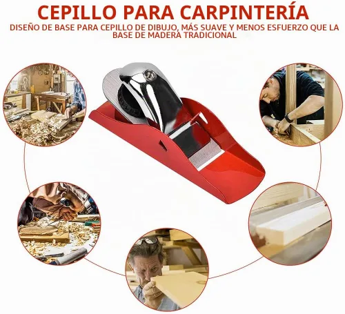Vista 6 de Mini cepilladora de madera ajustable de 3-1/2 pulgadas, mini cepilladora de mano para carpintería, plano de bloque, avión de mano pequeño
