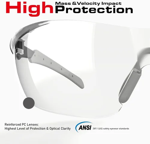 Vista 7 de Clear Safety Glasses for Men & Women, Eye Protection, Anti-Fog