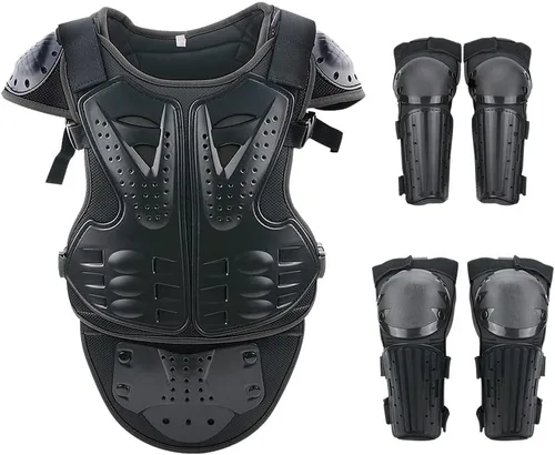 Vista 9 de StarknightMT Traje de armadura de motocicleta para niños actualizado, juego de protección para moto de cross para adolescentes, equipo de moto